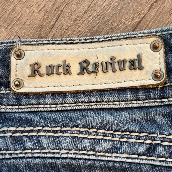 Rock Revival Women's Size‎ 30 Heather Capri Blue Cropped Jeans - Picture 8 of 15